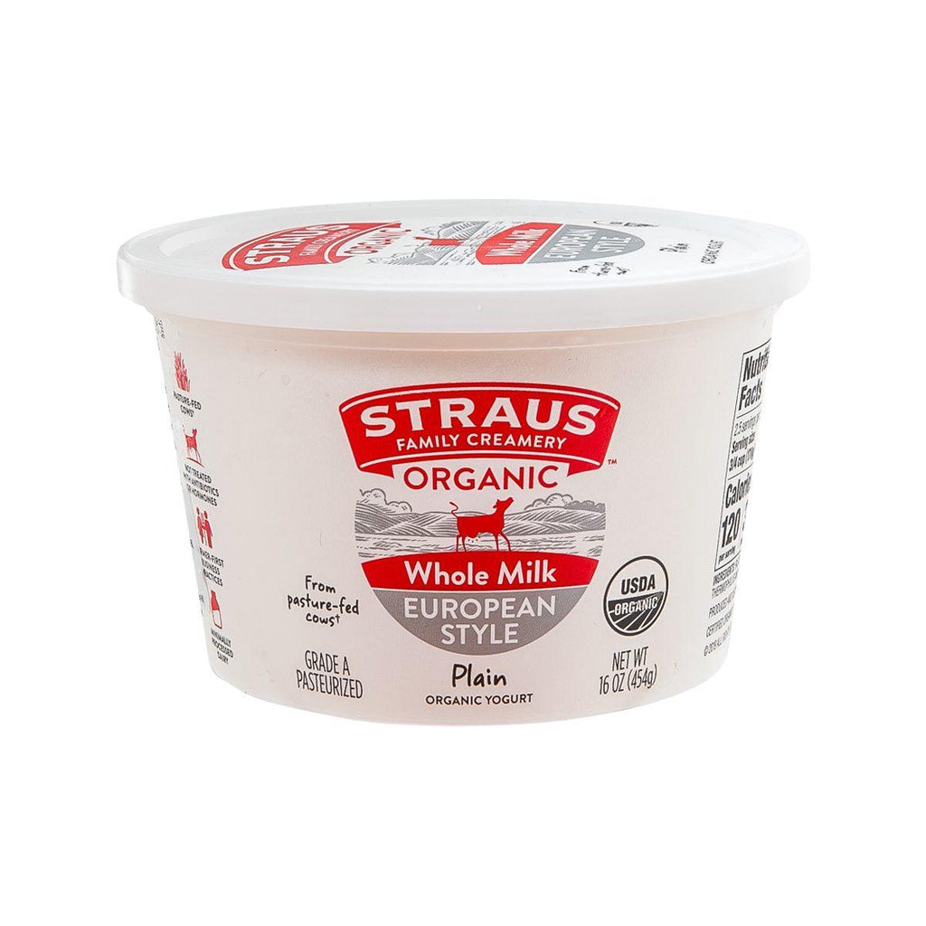 Straus有機原味全脂優格(454g)