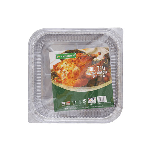 附蓋方形鋁箔容器205x205x45mm（2套）