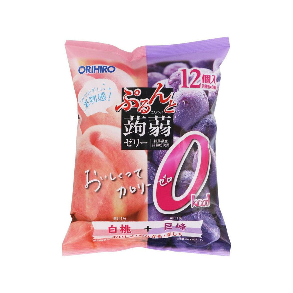 ORIHIRO 0卡路里蒟蒻啫喱 - 白桃及巨峰提子  (216g)