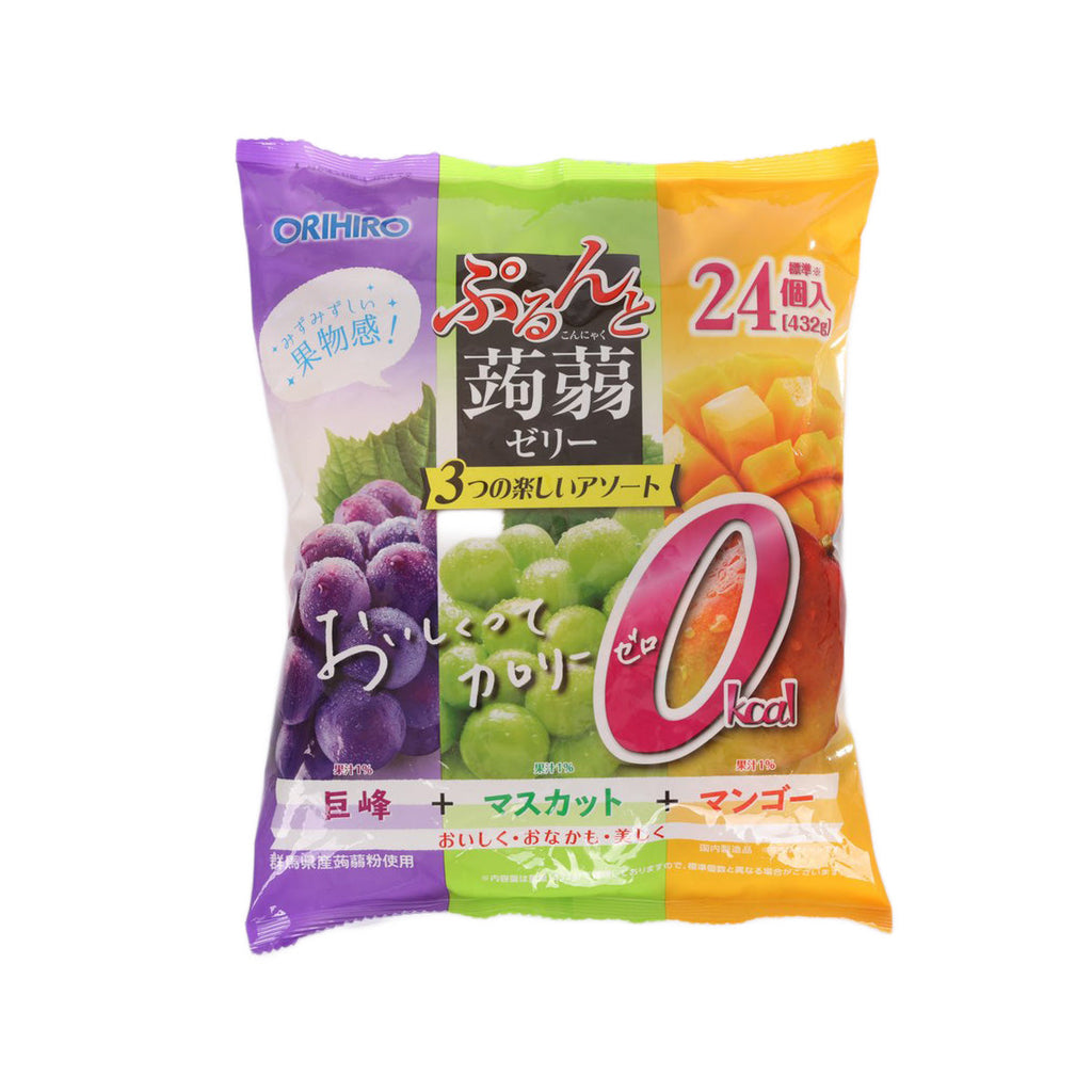 ORIHIRO 0卡路里蒟蒻啫喱 - 巨峰提子&青提子&芒果  (432g)