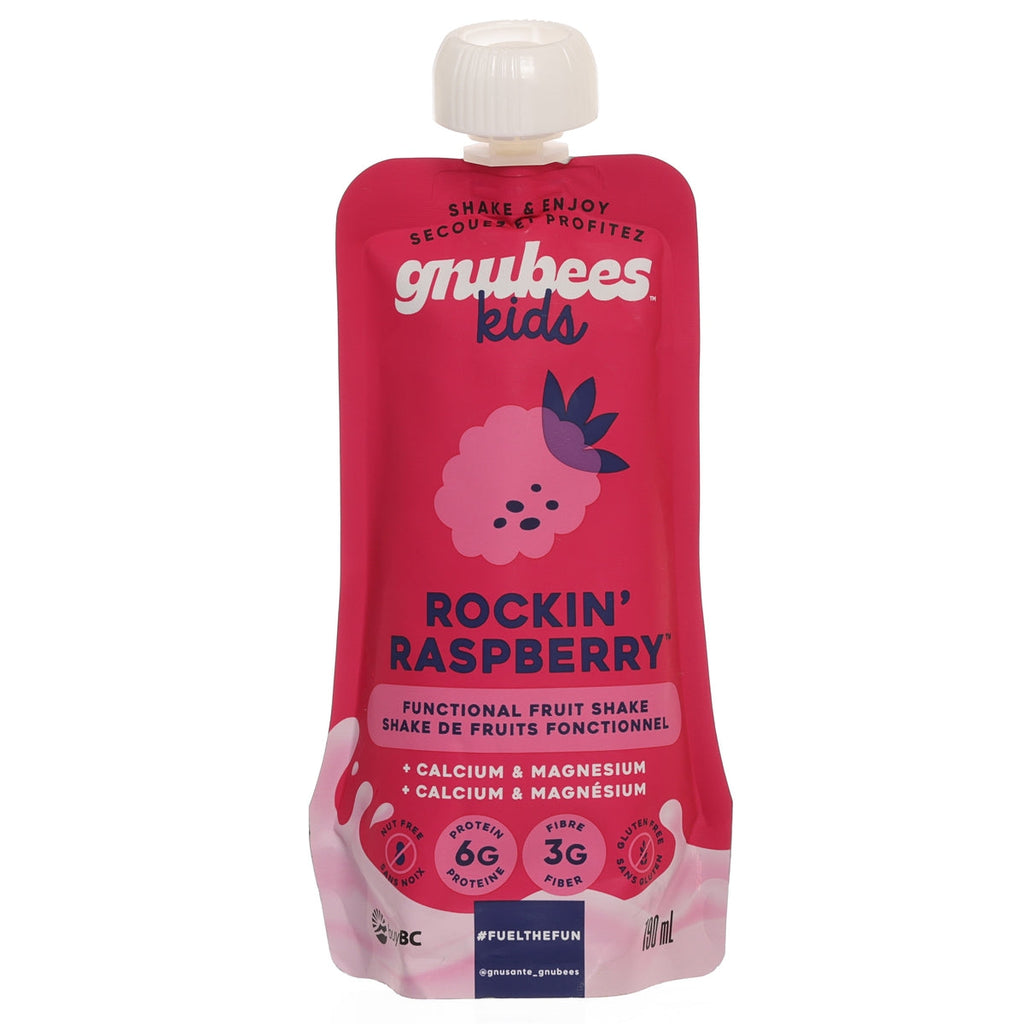 GNUBEES 功能性水果奶昔 加鈣鎂 - 覆盆子味 [袋裝]  (190mL)