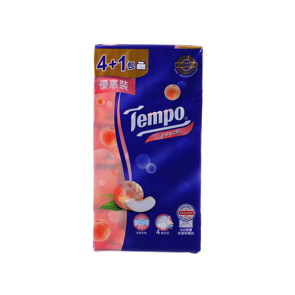TEMPO 甜心桃味袋裝面紙  (4+1packs)