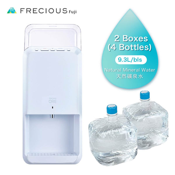 FRECIOUS FUJI Water Dispenser ORE (White) + Natural Mineral Water (4 x 9.3L)